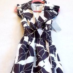 ZARA Banana Leaf Design Wrap Dress